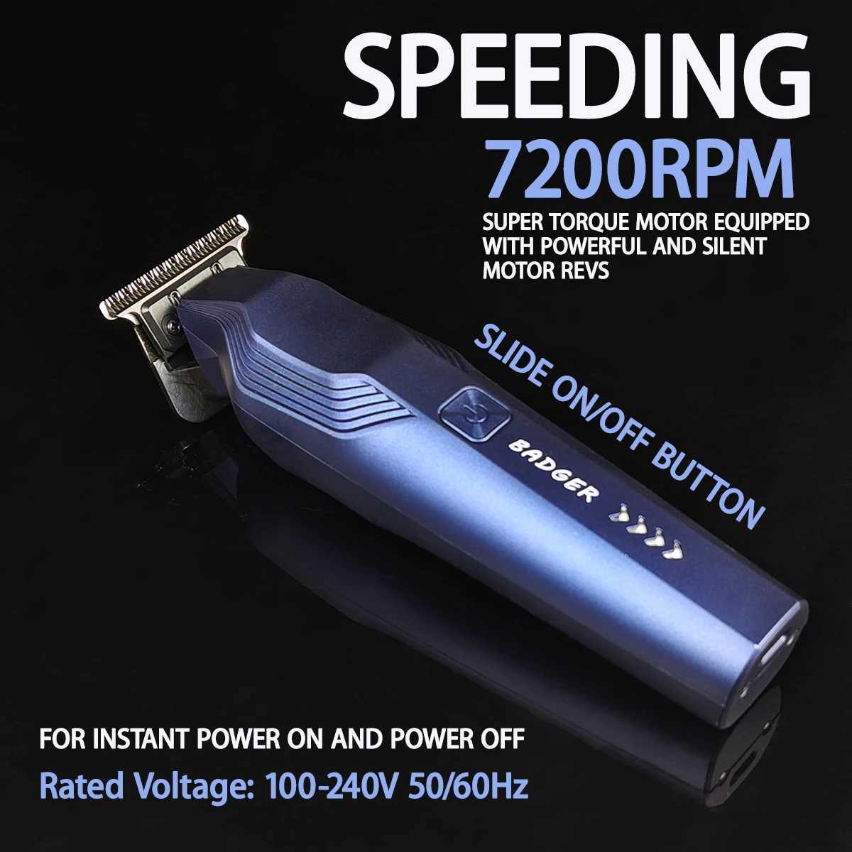 Professional Hair Trimmer M4T PRECISE BLACK GRAPHITE T-shape Blades powerful silent motor revs 7200RPM With Charging BaseT251120