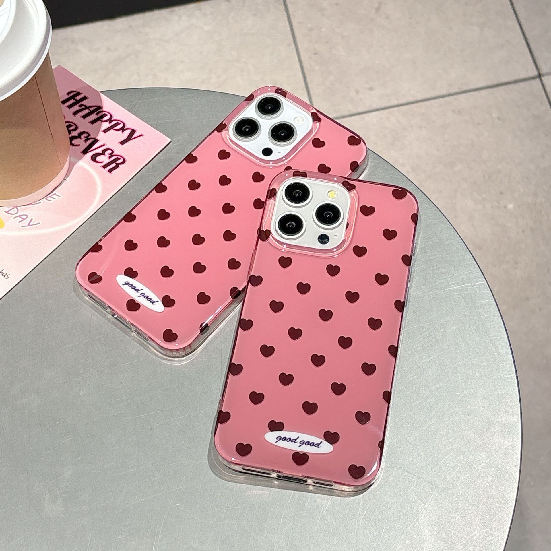 Pink Heart Phone Case Suitable for iPhone 17 Pro Max ins Niche Protective Case iPhone 16/15 Pro
