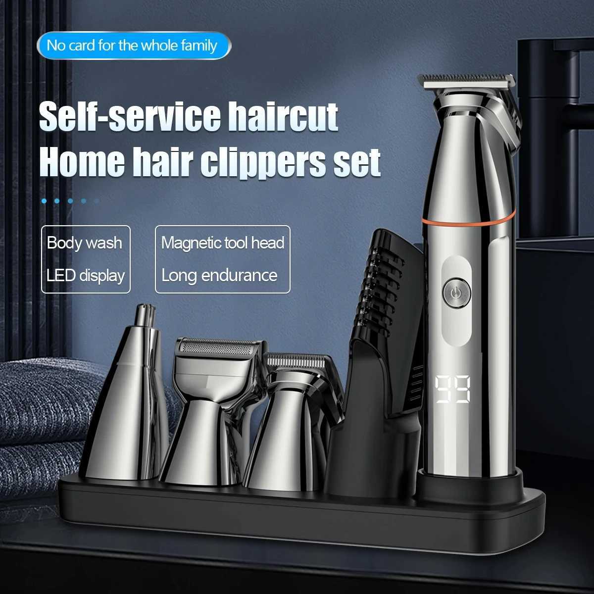 Unicorn5in1 Electric Beard Hair Trimmer For Men Grooming Kit Face Hair Clipper body trimmer Rechargeable nose ear shaver wetdryT251120