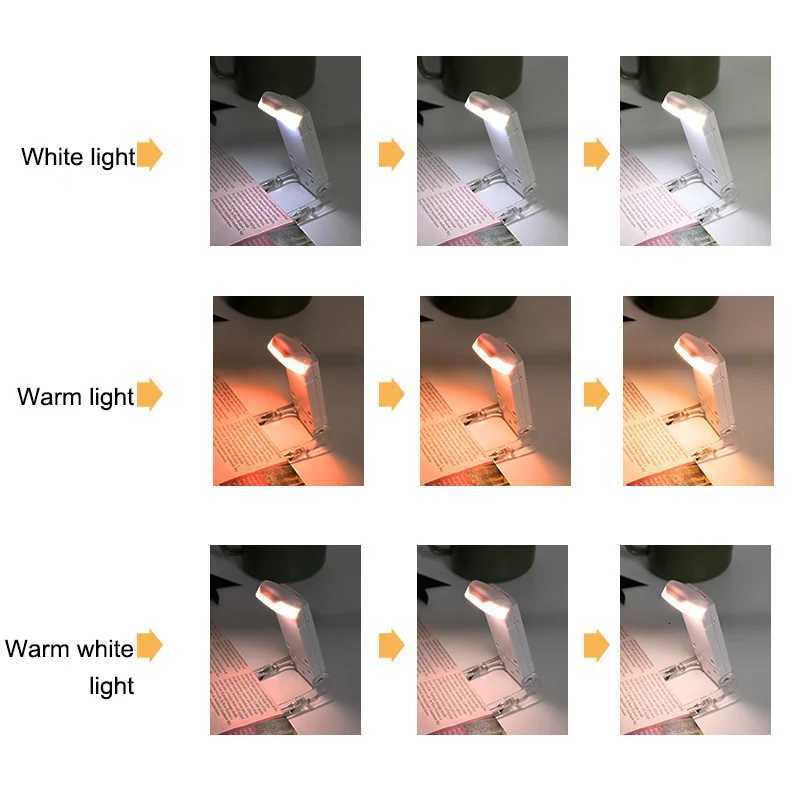 Mini Light Reading Clip Light LED Small Night Light USB Charging Adjustable Brightness Eye Protection Portable Flashlight M251120