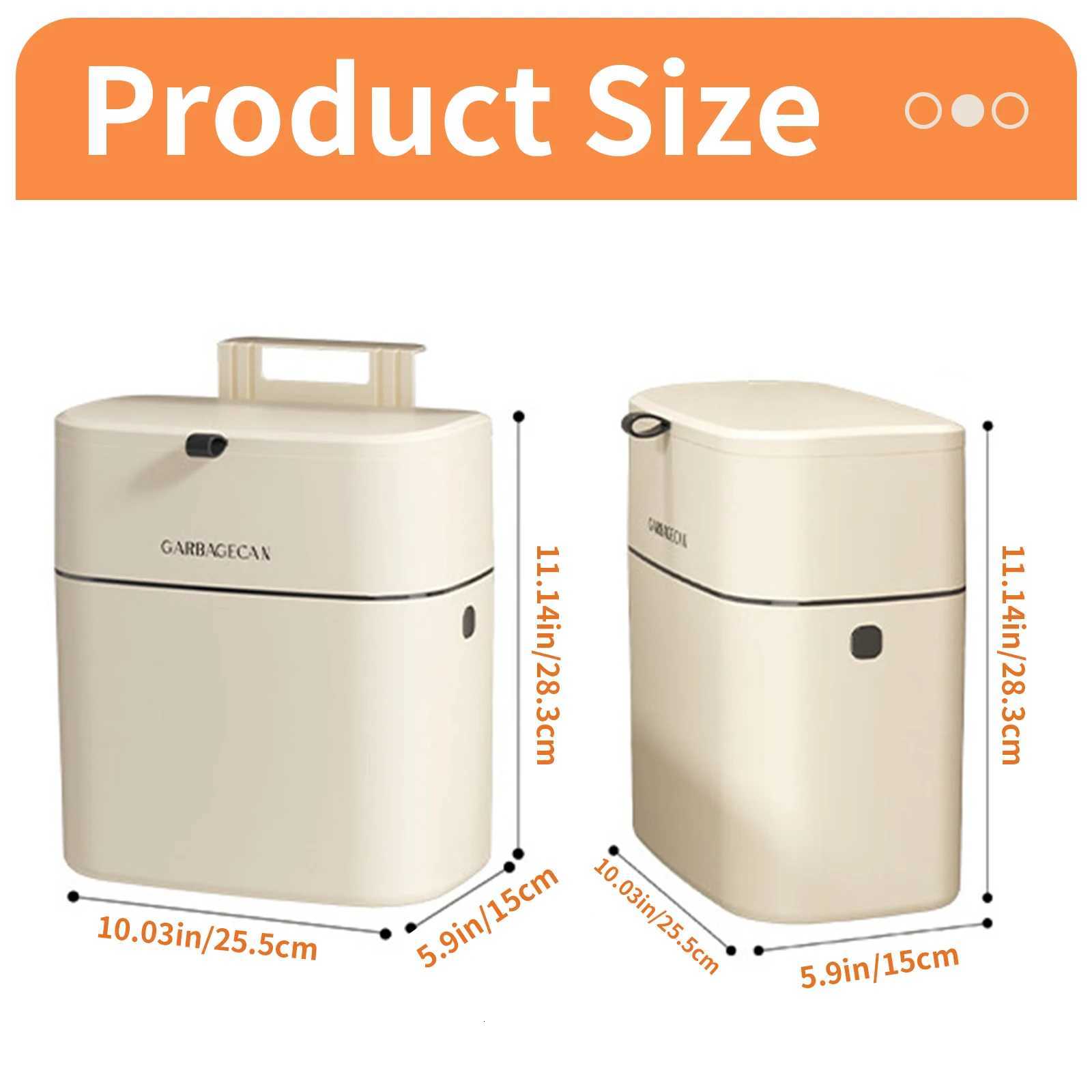 High end household non perforated garbage bin light luxury kitchen door seam hanging wall garbage bin C251120