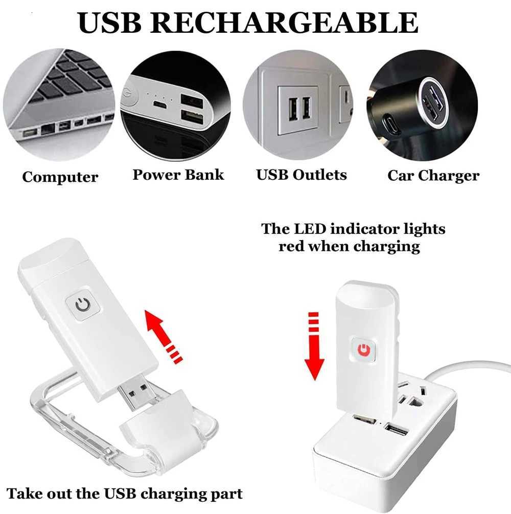 New LED Clip USB Rechargeable Book Reading Light Brightness Adjustable Eye Care Book Lamp Light Portable Bookmark Read Light M251120