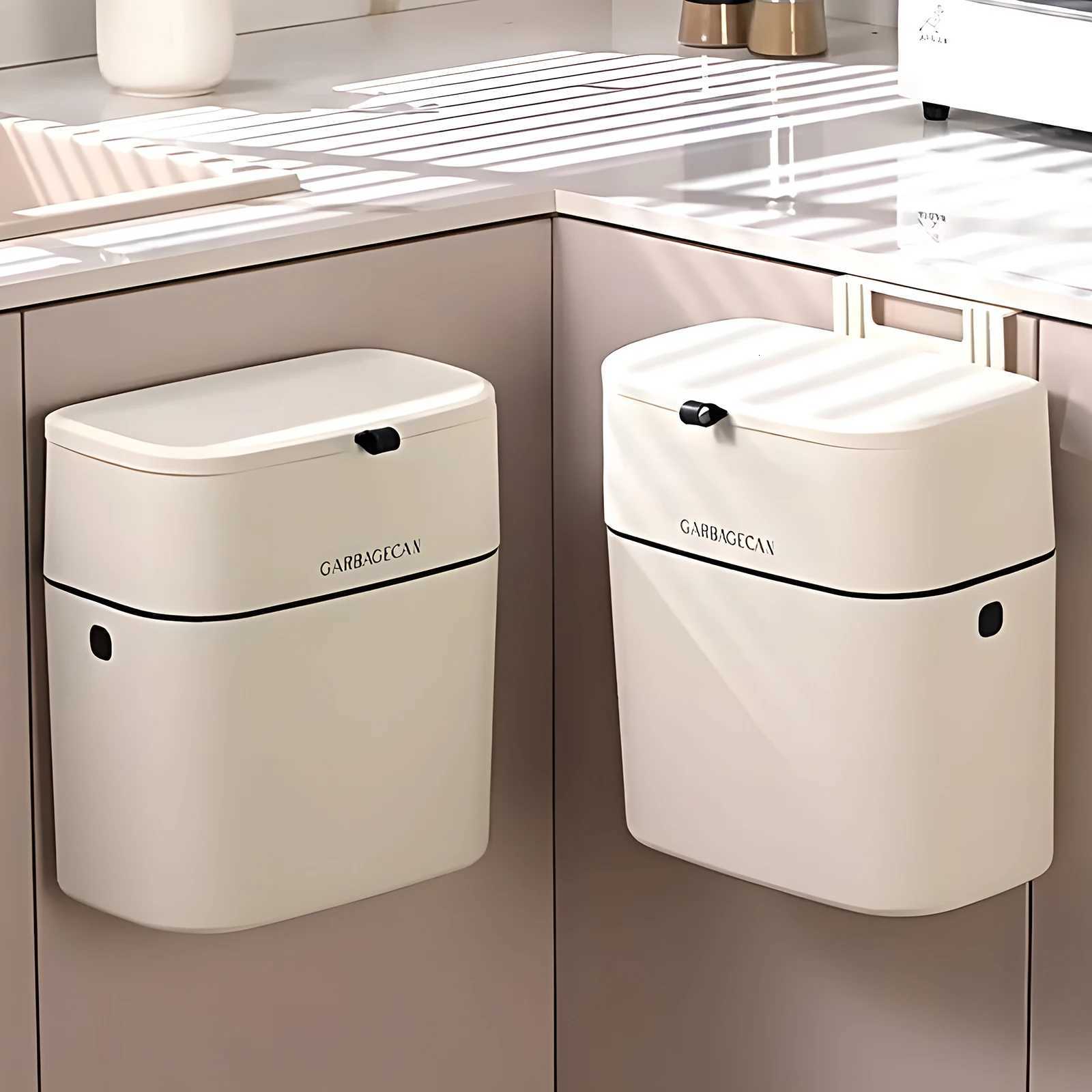 1PC hanging garbage can space-saving kitchen garbage can for kitchen cabinet door under sink garbage can plastic compost bin w C251120