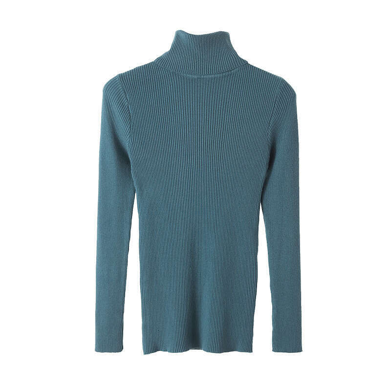 hoodie Women's Wear Long Sleeved High Neck Solid Color Korean Version Pullover (24 Colors) Knitted Base Sweater jacket