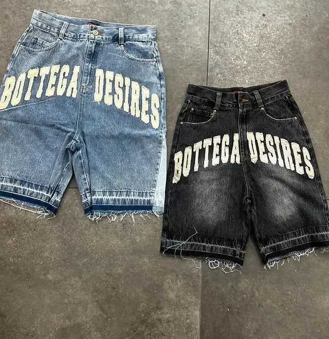 Y2k streetwear new shorts Harajuku hip-hop letter patch denim shorts mens retro fashion oversized basketball sports shortsXJ250419