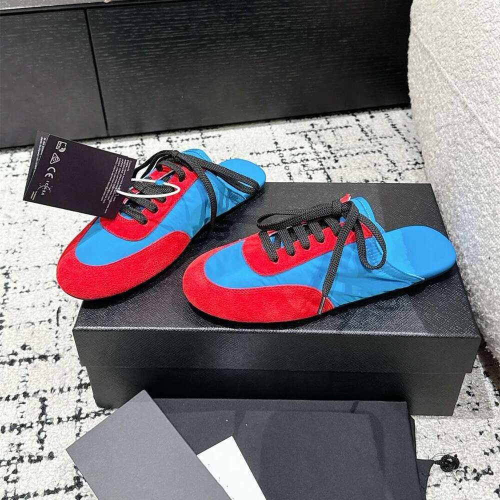 Women Size35-41 Natural Cow Suede Slippers Mixed Colors Mules Round Toe Sneakers Flats Designer Shoes atillas De Mujer