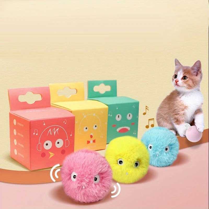 1/3Pcs Interactive Ball Smart Cat Dog Toys Plush Electric Catnip Training Toy Kitten Touch Sounding Pet Product Squeak Toy Ball G251120