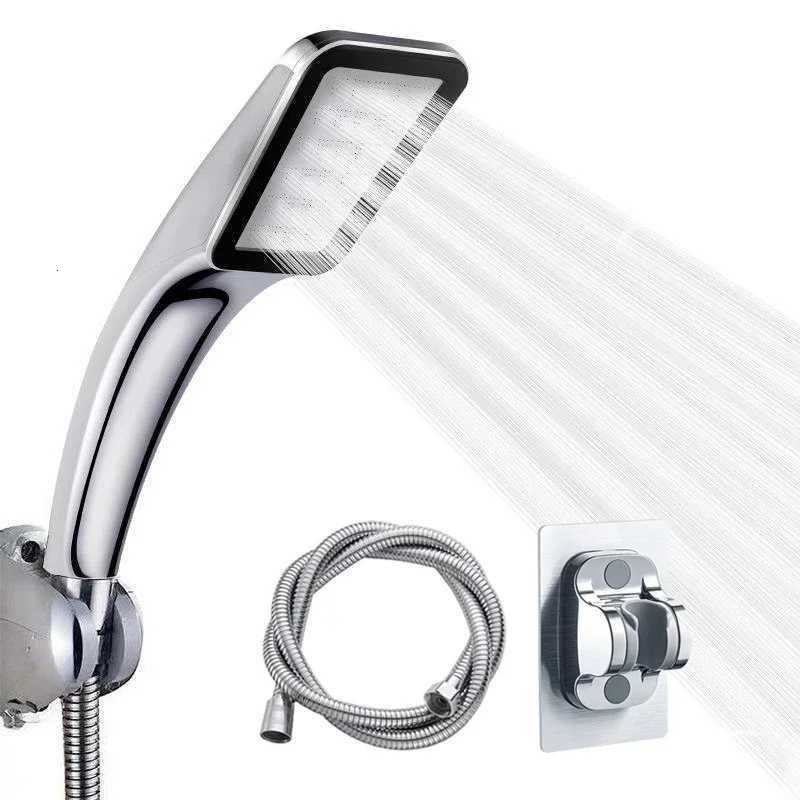 300-hole supercharged shower head set large water output shower head hand-held electroplated square shower headM251120