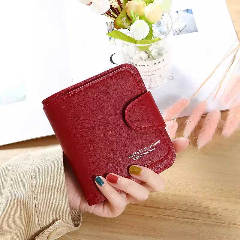 2025 New Women Wallets Red Black Small Mini Coin Purse Hasp Card Holder Lady Wallet Zipper Female Leather BuckleW251120