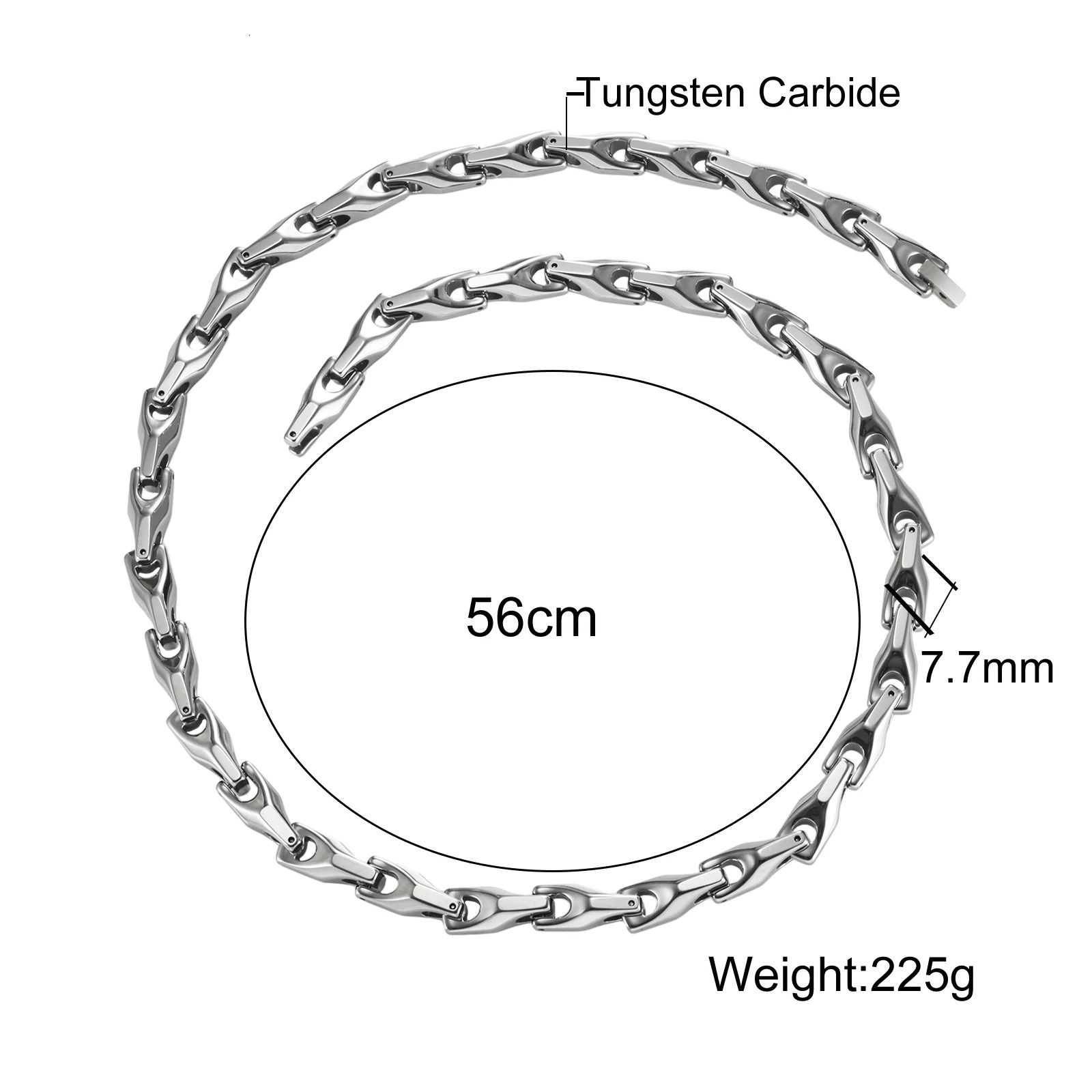Tungsten carbide long necklace mens scratch resistant beer bottle chain 56cm jewelry waterproof punk high polished heavyduty 250420