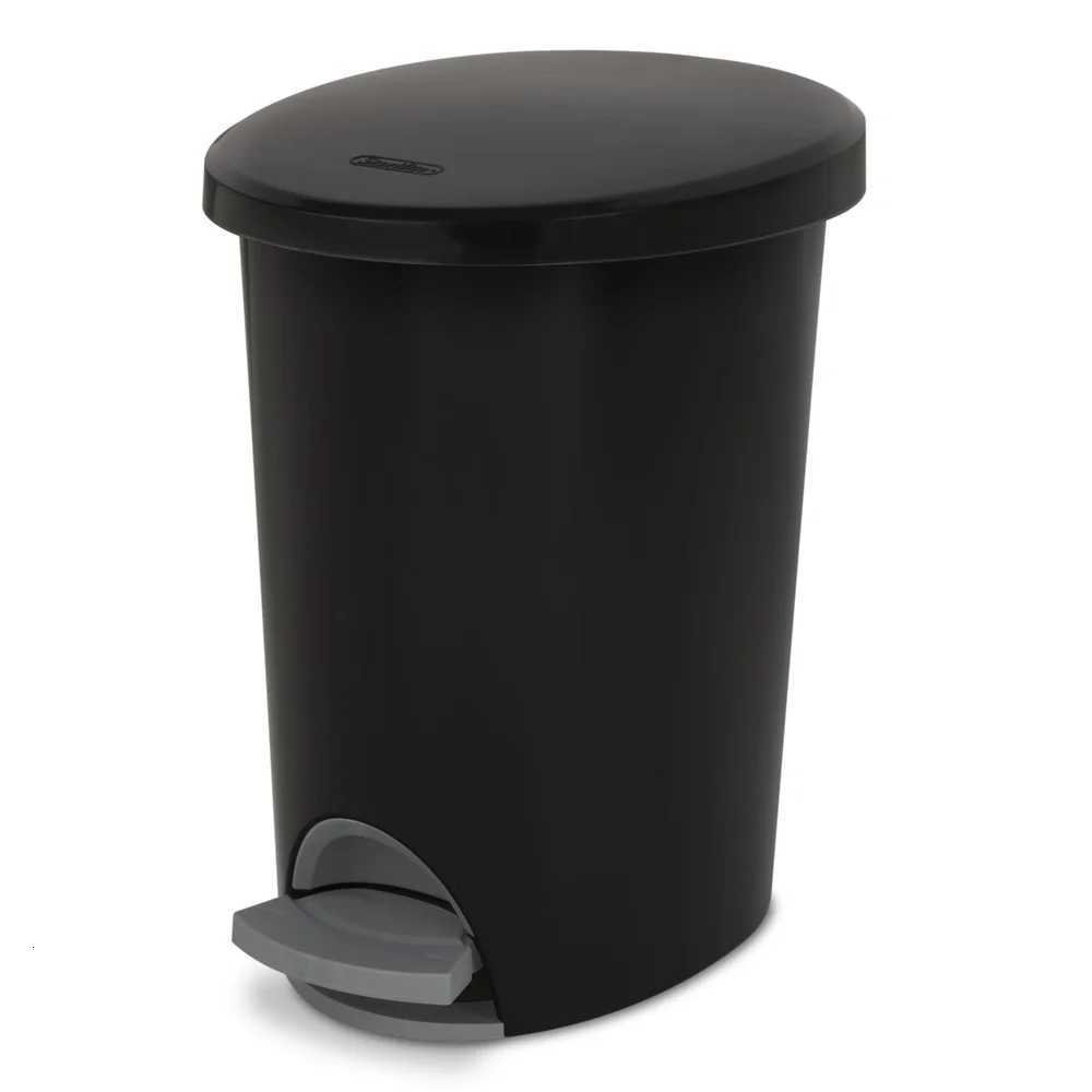 Hands-Free 26 Gallon Step-On Trash Can Plastic Wastebasket Narrow Spaces Indoor Use Bathroom Kitchen Bedroom C251120