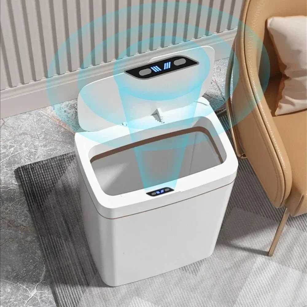 15L Automatic Sensor Trash Smart Bathroom Trash Can Automatic Bagging Electronic Trash Touchless Narrow Smart Sensor Garbage Bin C251120