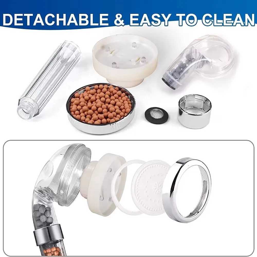 LED Temperature Control Colorful Pressure Boost Shower Head Set 3/7 Color Change One-Key Stop High Pressure Handheld ShowerheadM251120