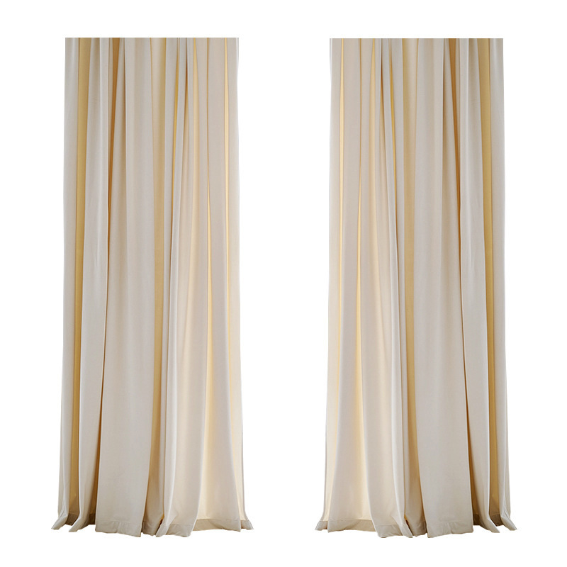 C354 Full blackout black gold chenille curtains custom French cream style bedroom living room Shaoxing curtain fabric custom wholesale