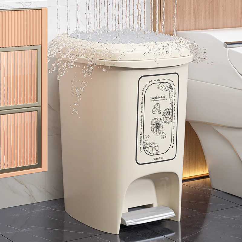 Garbage Bin Household Kitchen Waste With Lid Pedal Style Kitchen Bathroom Office Living Room Large Capacity C251120