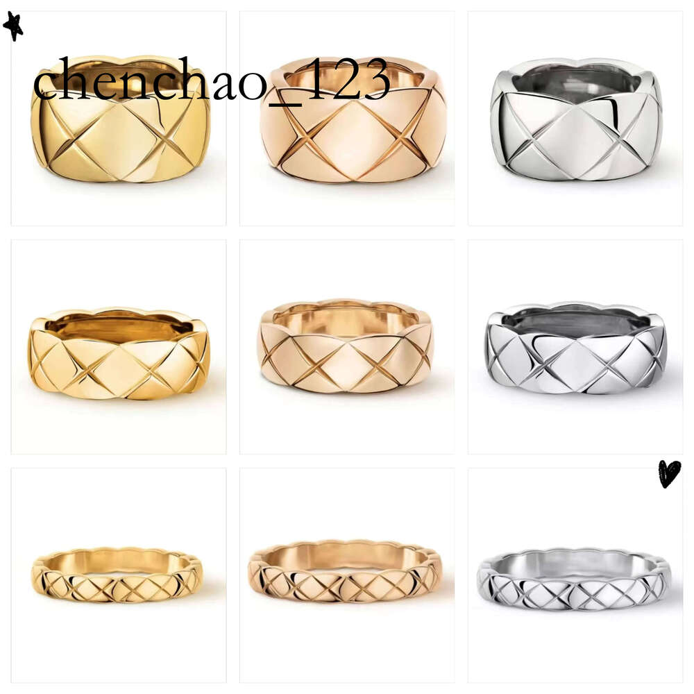 High quality Sier Crush Rings Gold Emed Rhomboid Dias Ring Quilted Pattern Lends Graphic Shapes Original Collection Never Fade Women Jewel Gift