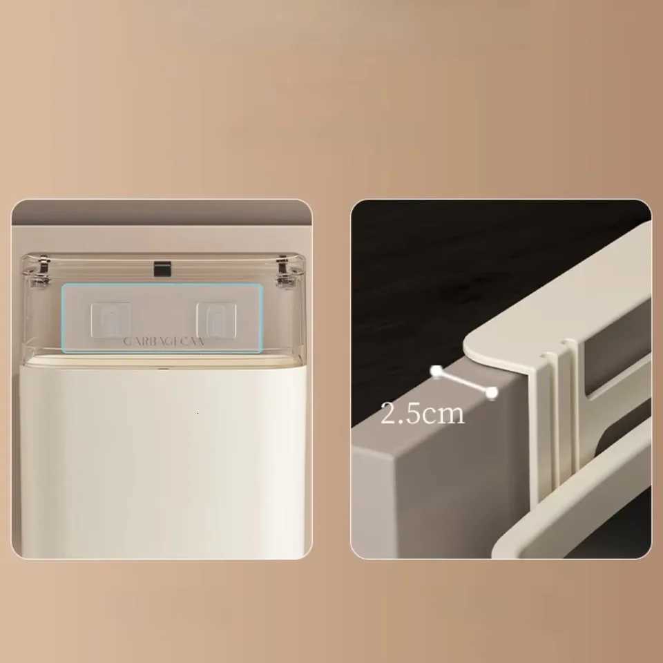 Stylish Home Kitchen Toilet Hanging Trash Can - Large Capacity Square Design Convenient Flip Cover C251120