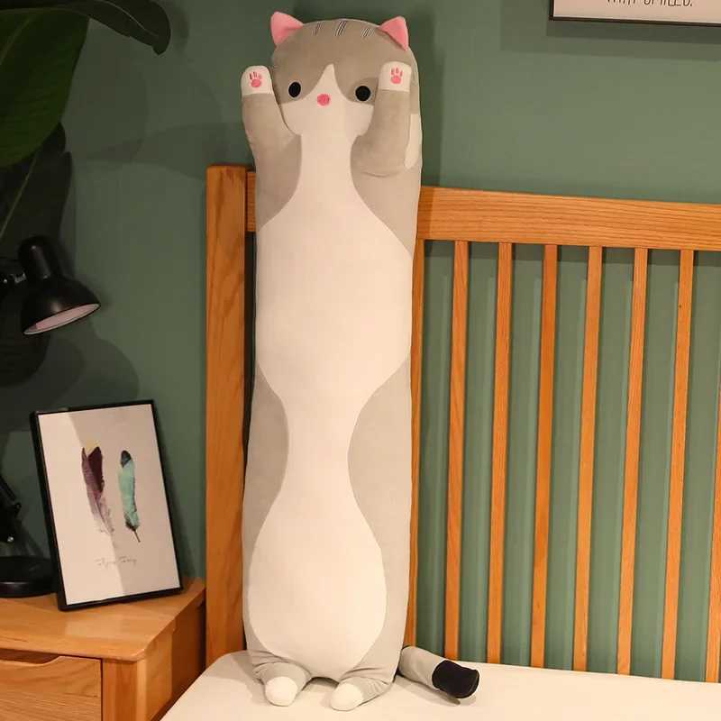 50cm Funny Joy Cute Soft Long Cat Plush Toys Pause Office Nap Pillow Bed Sleep Home Decor Doll for Kids Girl Gift G251120