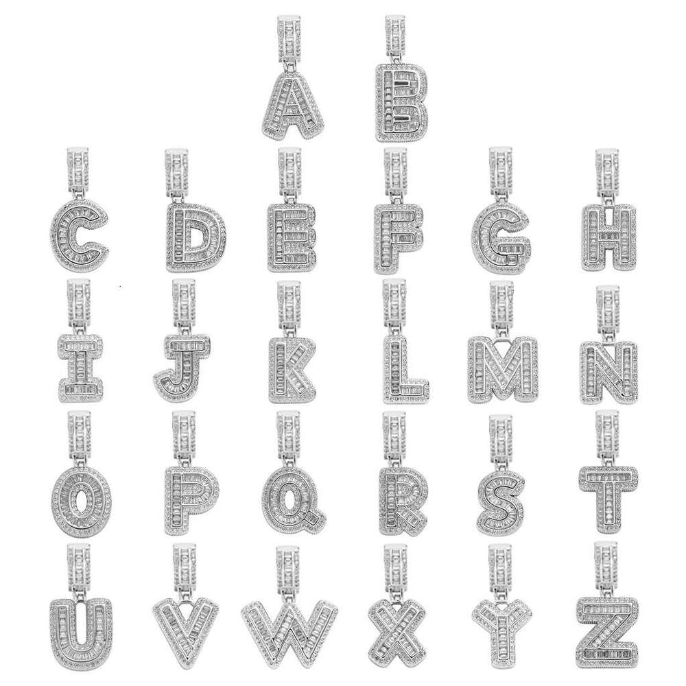 Hip Hop personalized rock candy alphanumeric combination pendant T square Ice out VVS Moissamite necklace for men and women Free delivery