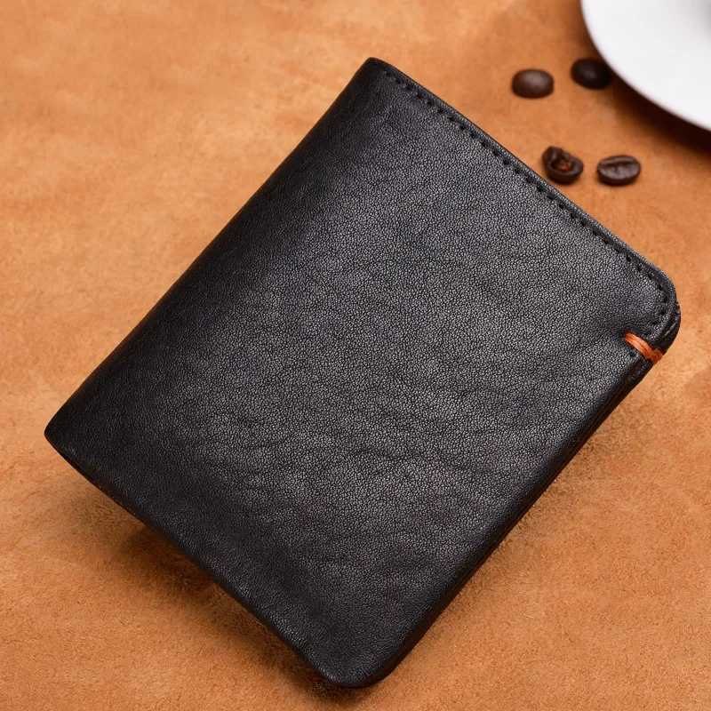 Top denim wallet soft leather wallet mens credit card holder luxury wallet black fashionable mens simple wallet W250419