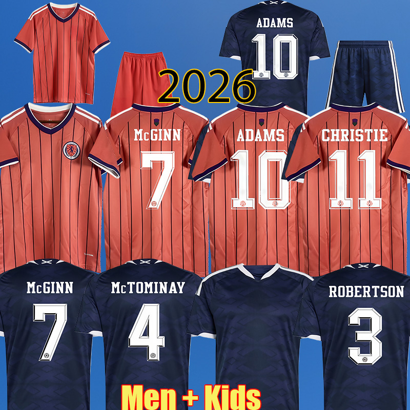 4XL 2026 Scotland MCGINN soccer jerseys Player HANLEY MCGREGON 2025 football shirt DYKES Men Kids kit sets HANSON Authentic Scotland Maillot Foot jersey world cup