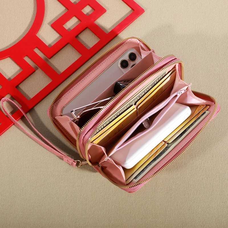 Simple Large-capacity Long Wallet Solid Color Zipper Coin Purse Valentines Day Clutch Bag With WristbandW251120