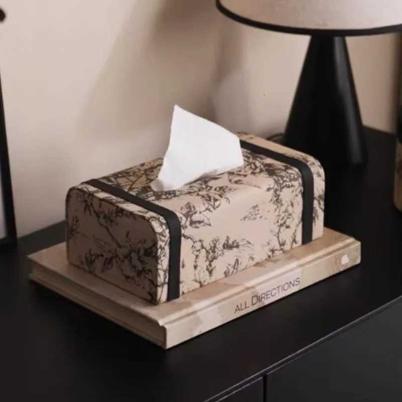 Leather Tissue Box Rectangular Tissue Case Luxury Elegant Table Napkin Storage Boxes Aesthetic Pull Out Napkin Organizer Cases C251120