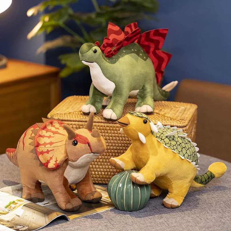 30-40cm Kawaii Simulation Dinosaur Plush Toys Stuffed Animals Triceratops/Snake Necked Dragon Soft Doll Party Gifts for Children G251120