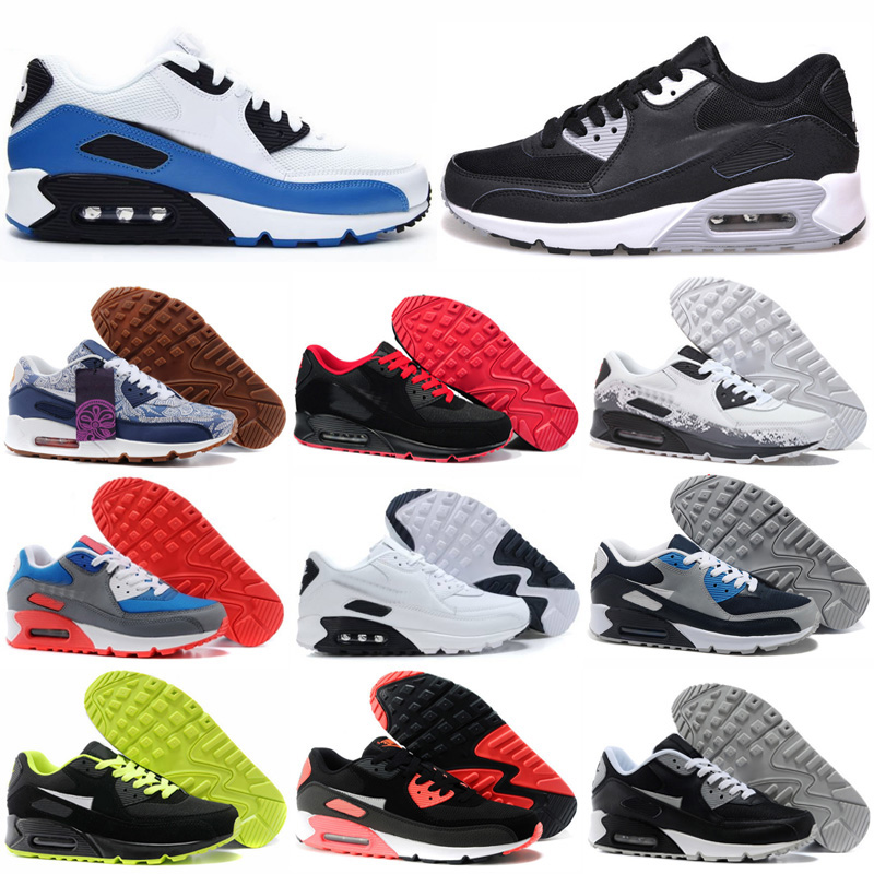 90 Running shoes Triple Black White Pink Blue Grey Black Croc Infrared Mens Fashion Trainers Outdoor Sport Sneaker 36-46