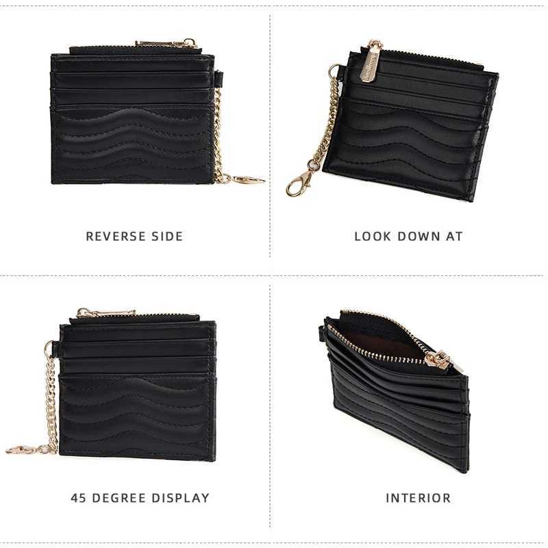 New WomenS Card Bag Quilted Multi-Slot Chain Coin Purse Mini Compact Storage BagW251120