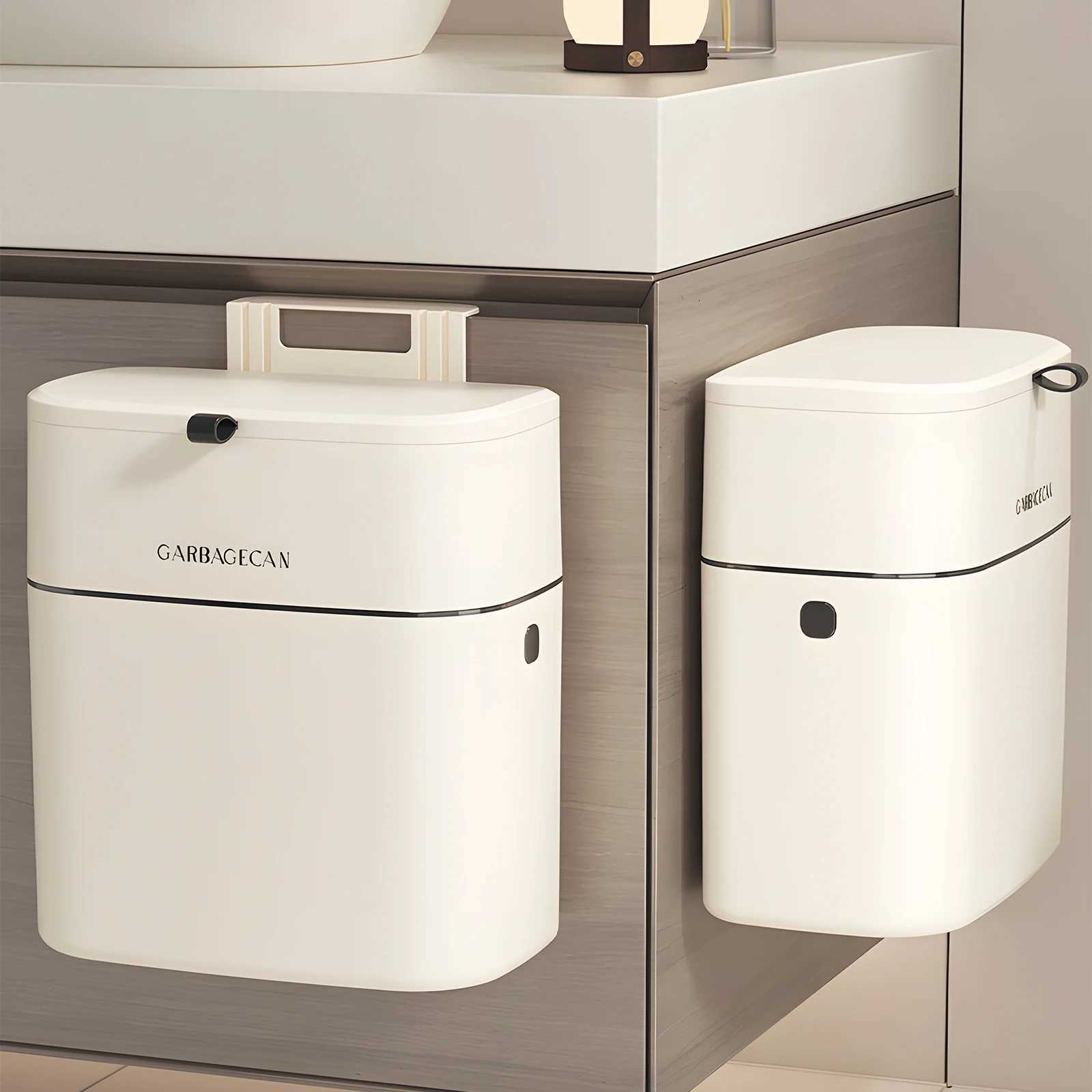 1PC hanging garbage can space-saving kitchen garbage can for kitchen cabinet door under sink garbage can plastic compost bin w C251120