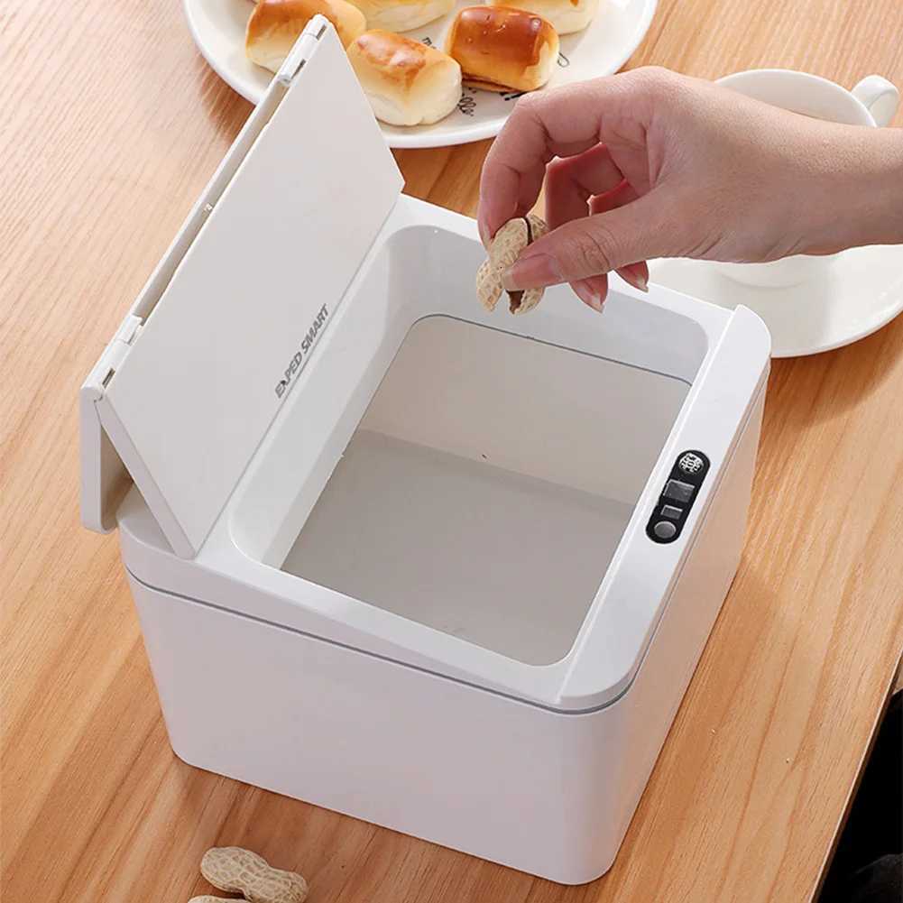 Electric Sensor Desktop Trash Can Portable Automatic Garbage Bin with Lid 4L Storage Bucket Battery/Rechargeable for Car Outdoor C251120