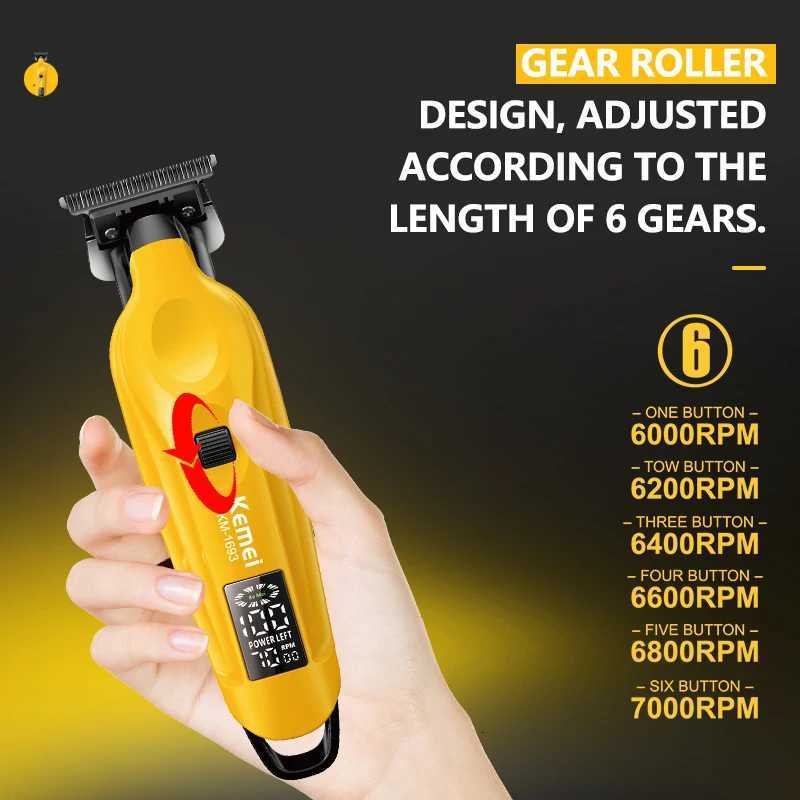Kemei Hot-Selling Candy-Colored Professional Electric Hair Clipper Wireless Hair Trimmer Electric Zero-Cut Hair Clipper KM-1693T251120