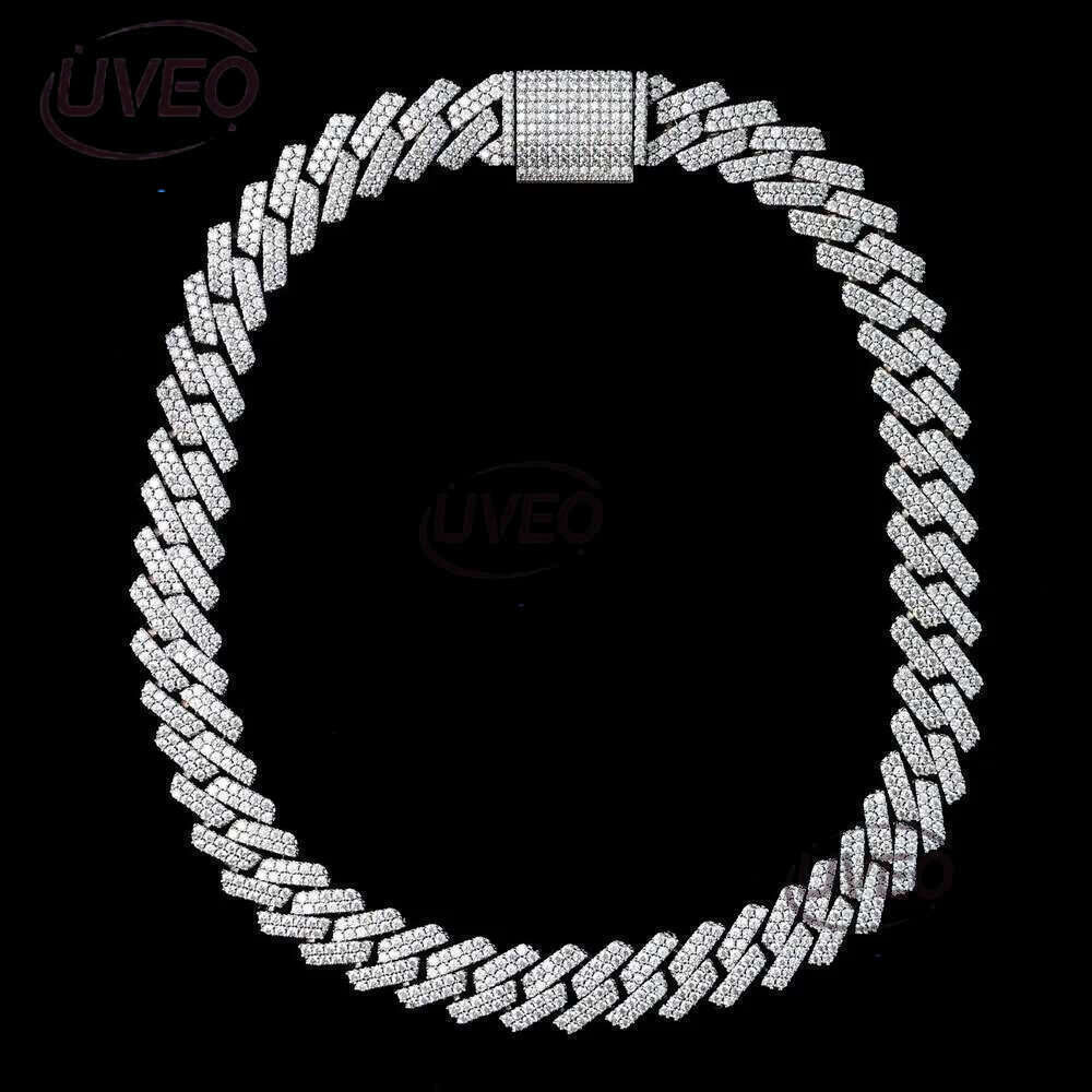 Fine Jewelry In stock Sterg Sier VVS Moissanite Dia Iced Out Miami Cuban k Chain Necklace For Men Free delivery