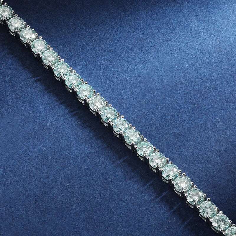 TBCYD 100% Real Blue Moissanite Tennis Bracelet For Women Men GRA Certified Original S Sier Lab Dia Hand Chain Jewelry