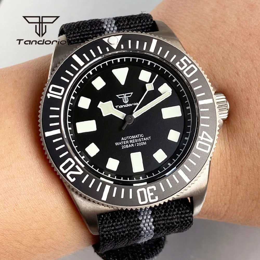 Tandorio Titanium 42mm Dive Mechanical Watch for Men Automatic NH35/PT5000 Movement Sapphire 20BAR Waterproof Wristwatch Lume G251120