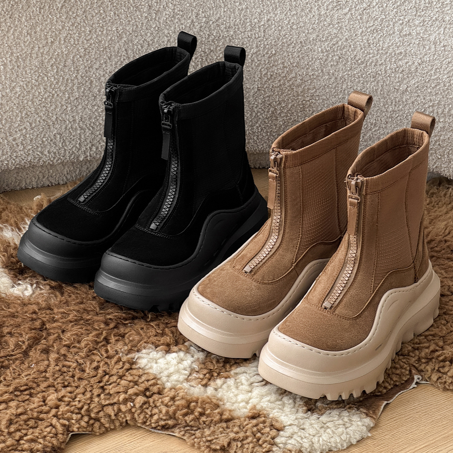 Unisex Fashion High Top Snow Boots 2025 Winter New Design Women Men Height Increasing Plush Lined Outdoor Cold Weather Cotton Boots Size 36-44