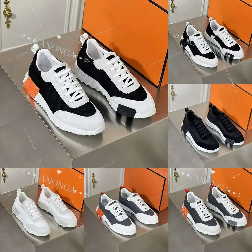 Luxury Designer Shoes Bouncing Sneaker Men Casual Leather And Mesh A Lace Up Sports Runner Shoes Rubber Sole Man Low Top Street Style No Box Eu36-46 H Word