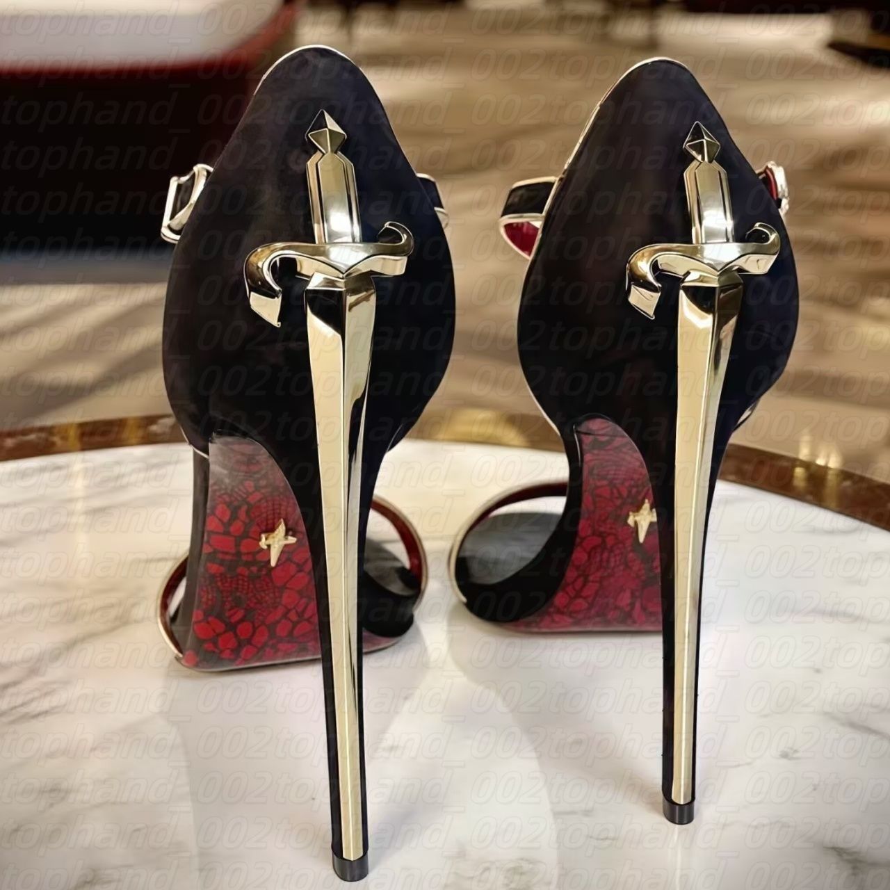 Womens designer slingback high heels Luxury business prom party Sexy dress Stiletto Heel sandals advanced dagger black Fashion Stunning focus Bridal wed pumps shoe