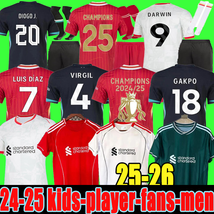 25 26 MAC ALLISTER soccer jersey 2025 football shirt ENDO GAKPO CHIESA goalkeeper DARWIN Luis DIaz SZOBOSZLAI A.BECKER Player men kids kit uniforms Lvp S-2XL