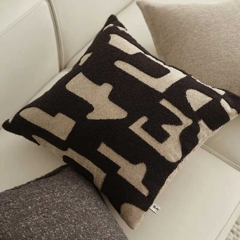 Pillow Case Modern Medieval Decorate Geometric s Luxury Plain Cushion Case Black Brown Decorative Cover For Sofa Chair Decor C251120