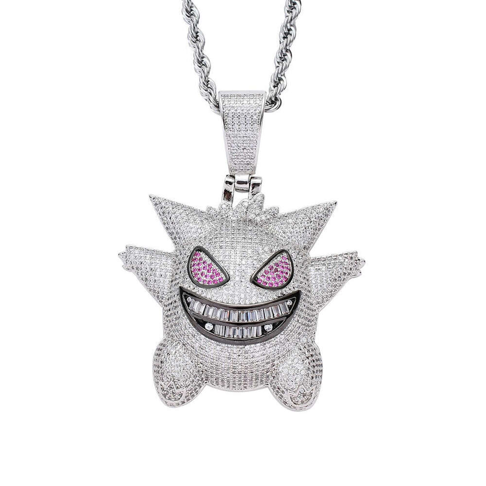 Luxury designer DagengGhost Cartoon Hip Hop Pendant, Ice out VVS Moissanite necklace with free shipping