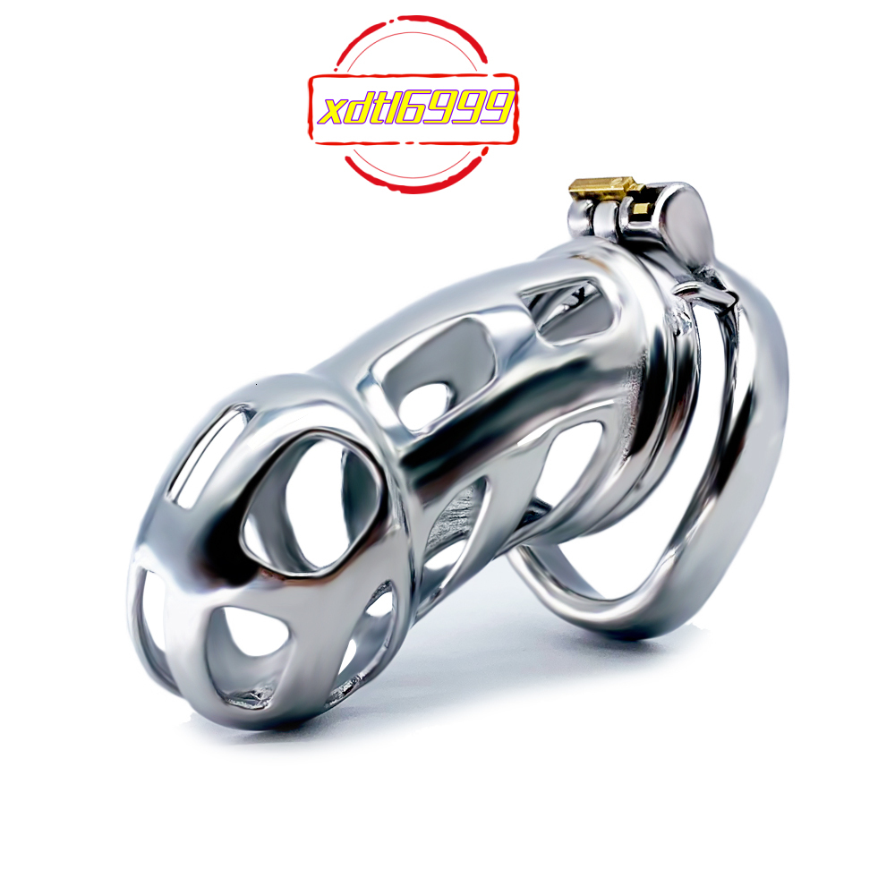 FRRK Penis Lock Male Chastity Device Hole Design Cock Cage for Sissy Gay BDSM Chastity Cage Penis Lock Sex Toys for Men