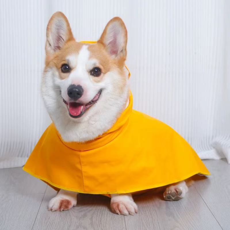 T0009 dog raincoat Teddy Corgi small dog special four-legged full-cover rainy day anti-dirty waterproof clothing cloak pet supplies