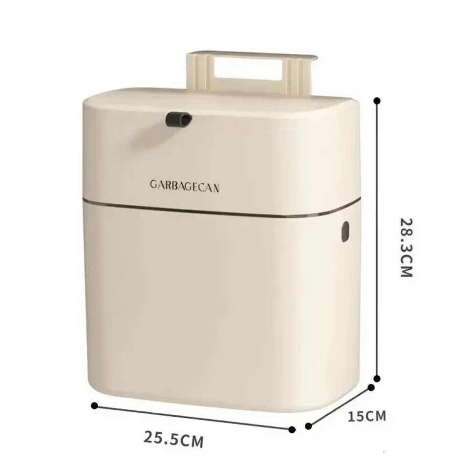 Stylish Home Kitchen Toilet Hanging Trash Can - Large Capacity Square Design Convenient Flip Cover C251120