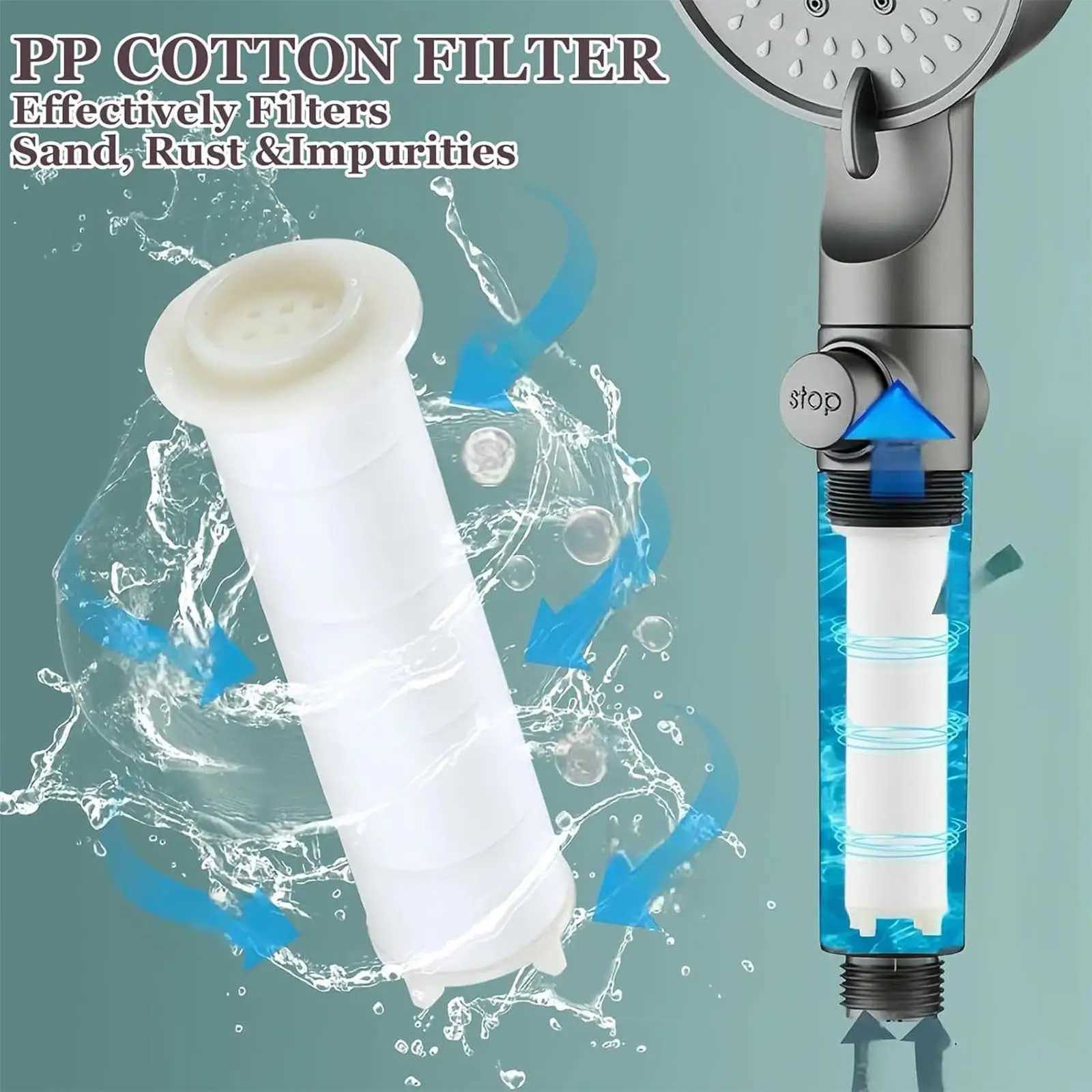 5 Modes Shower Head Built-in Filter High Pressure Shower Head Silicone Shower Nozzles Shower Head 5pcs Filters ReplacementsM251120