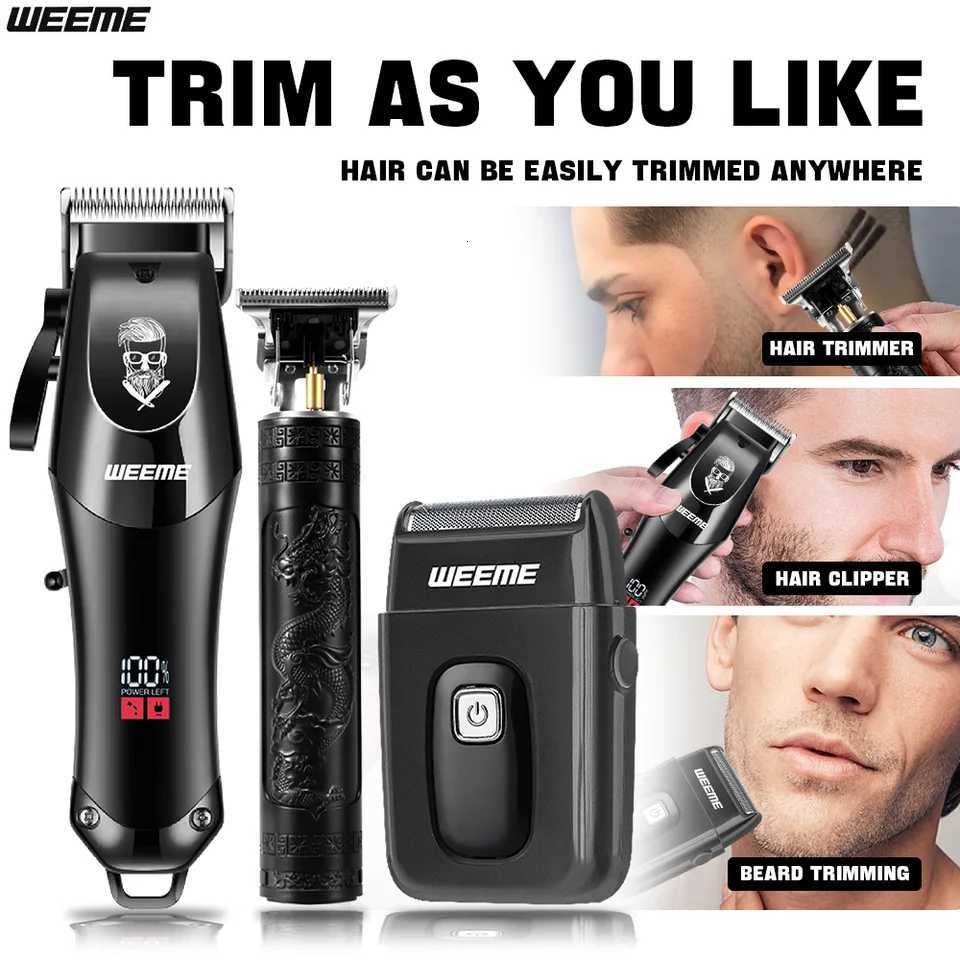 Professional Cordless Mens Barber Kit 3-in-1 USB Rechargeable Hair Clipper Beard Trimmer Gift for Dad/HusbandT251120