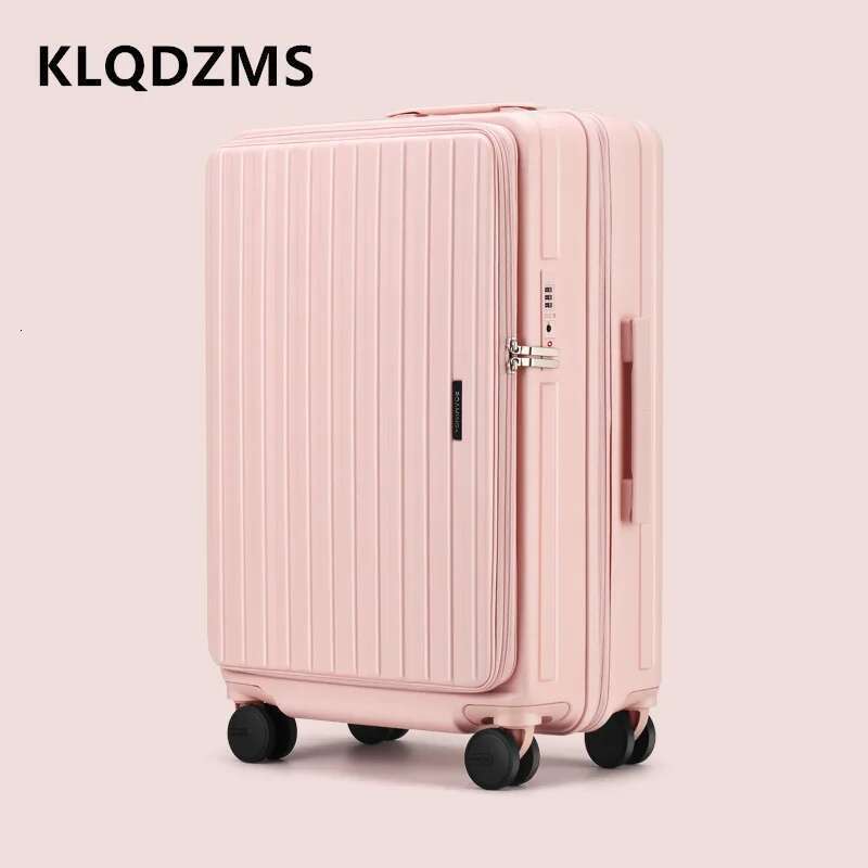 KLQDZMS Travel Lage Side Opening Boarding 20"24 Inch USB Charging Trolley Case ABS+PC Password Box Rolg Suitcase