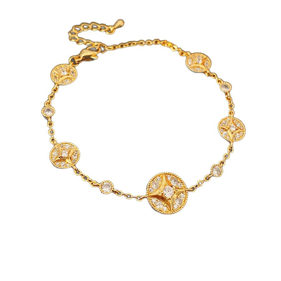 18K Real Gold Plated Zircon Star Bracelet French Retro Light Luxury High-End Design Sense Niche Jewelry - view 8