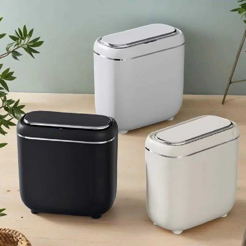 Trash Can Smart Waterproof Auto Sensing Uncovered Trash Can Space Saving Narrow Gap Version Bathroom Kitchen Household Items C251120